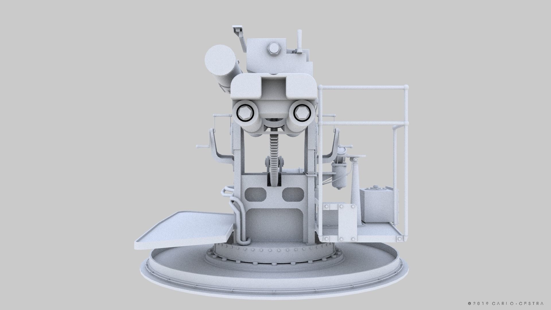 QF 120mm Mk VIII naval gun Low-poly 3D model_29