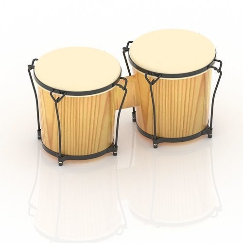 Congo two wooden conga drums 3D print model
