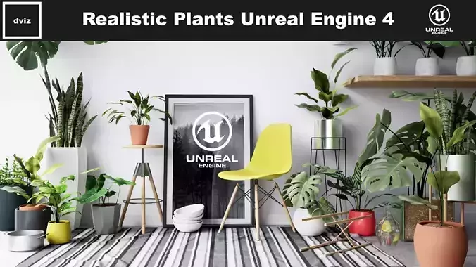 Realistic Plants Pack - Unreal Engine 4  Low-poly 3D model