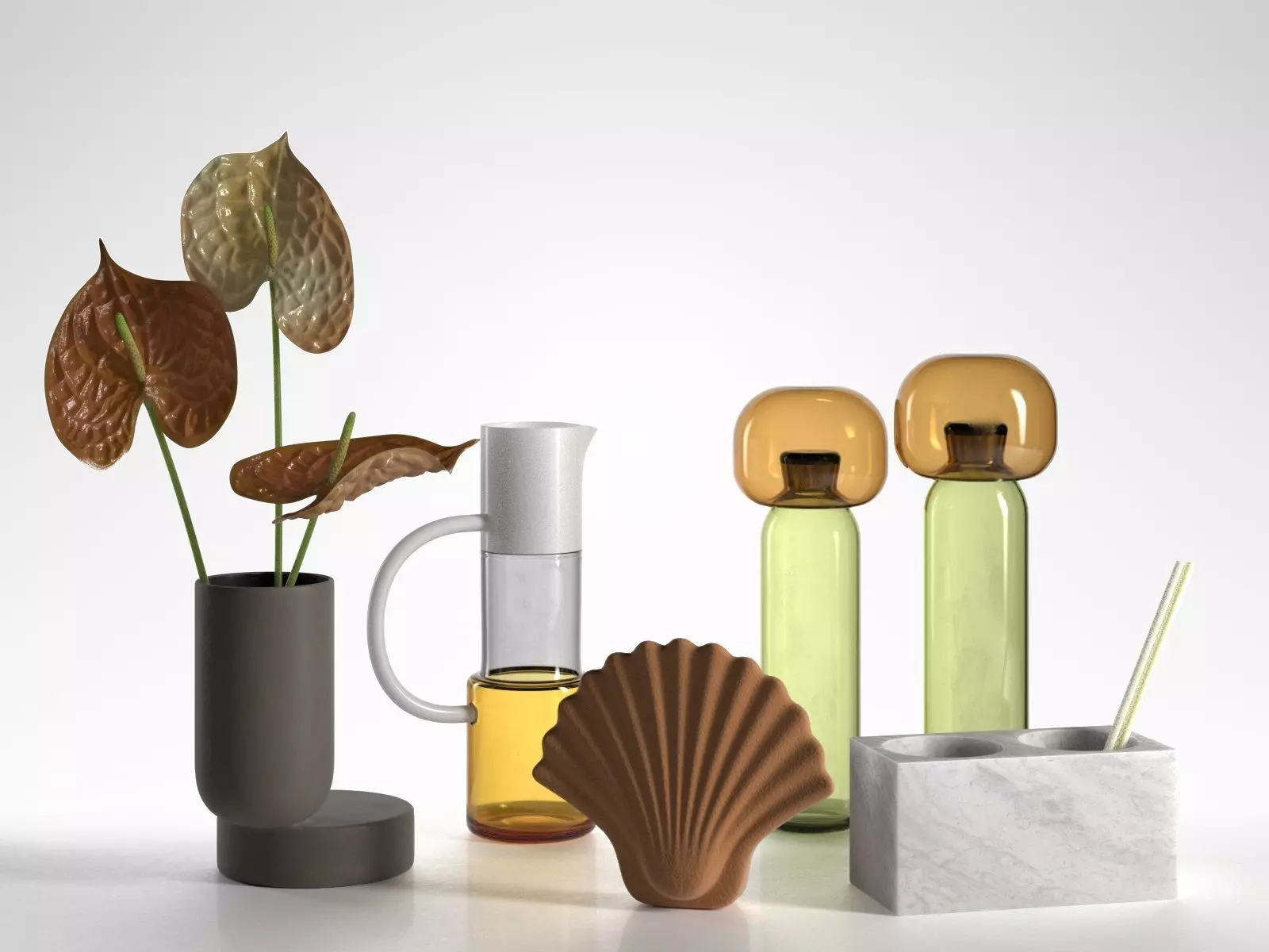 Anthurium Vases Jug and Pencil Holder 3D model_0