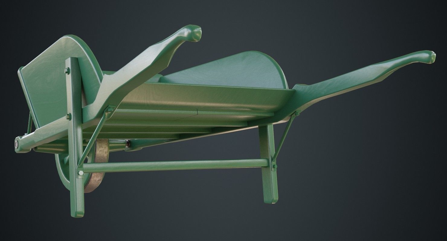Wheelbarrow 4A Low-poly 3D model_3