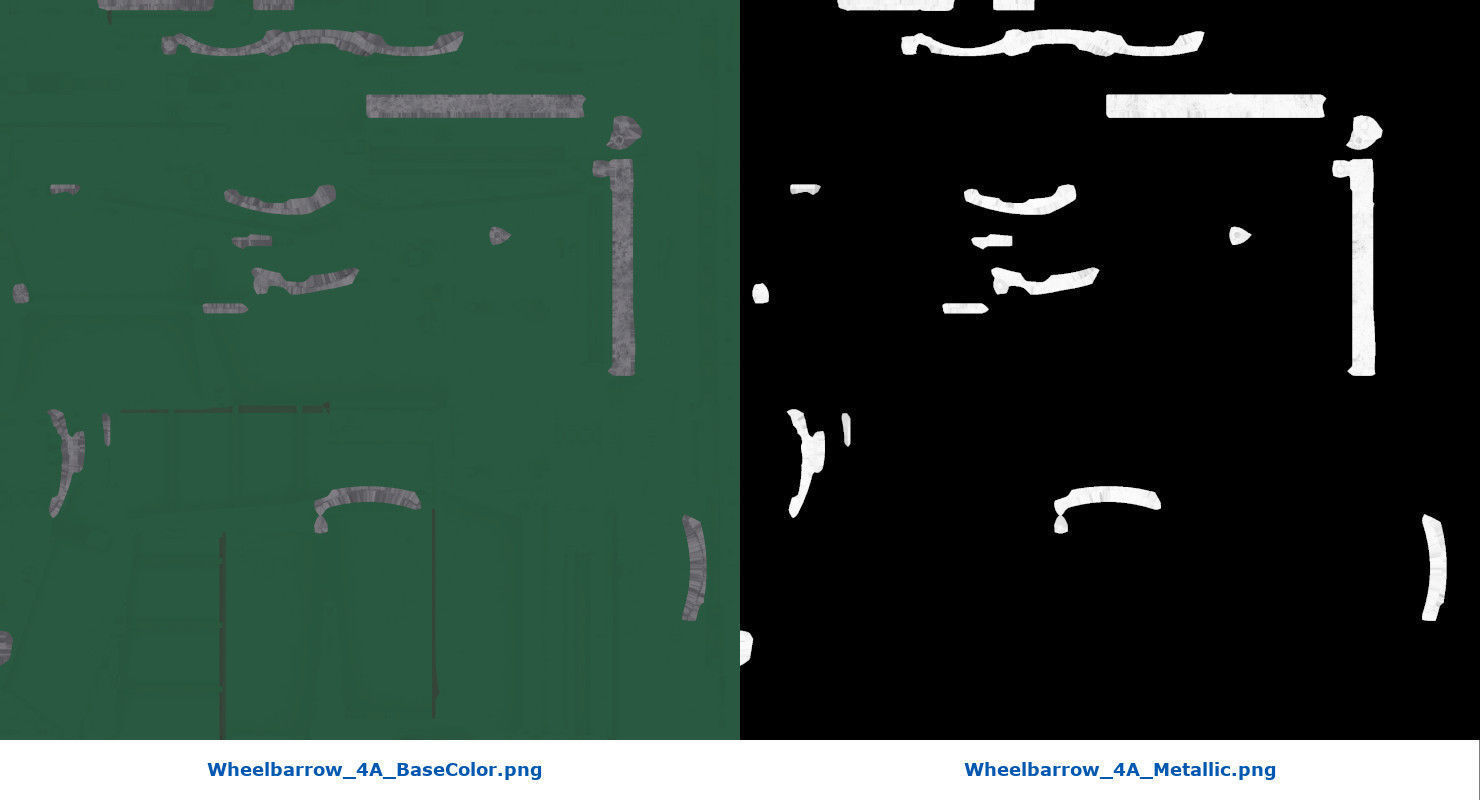 Wheelbarrow 4A Low-poly 3D model_9