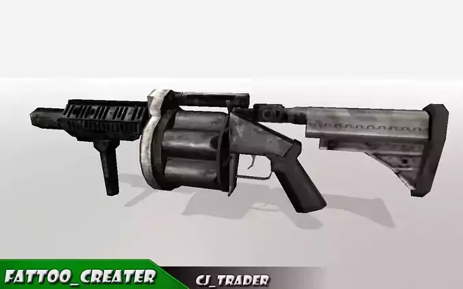 M32 Gun - Grenade Launcher Low-poly 3D model Low-poly 3D model