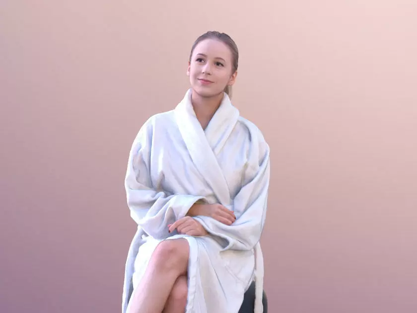 Elena 10682 - Sitting Spa Girl Low-poly 3D model_0