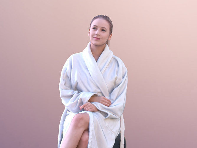 Elena 10682 - Sitting Spa Girl Low-poly 3D model