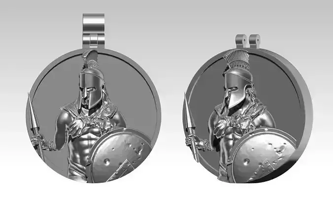 Sparta Pendant Detailed Realistic Leonid King Warrior 3D print model