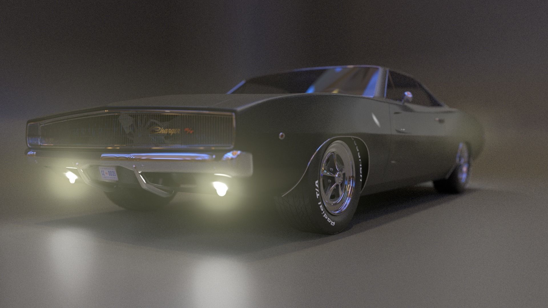 Dodge Charger 1968 3D model_3