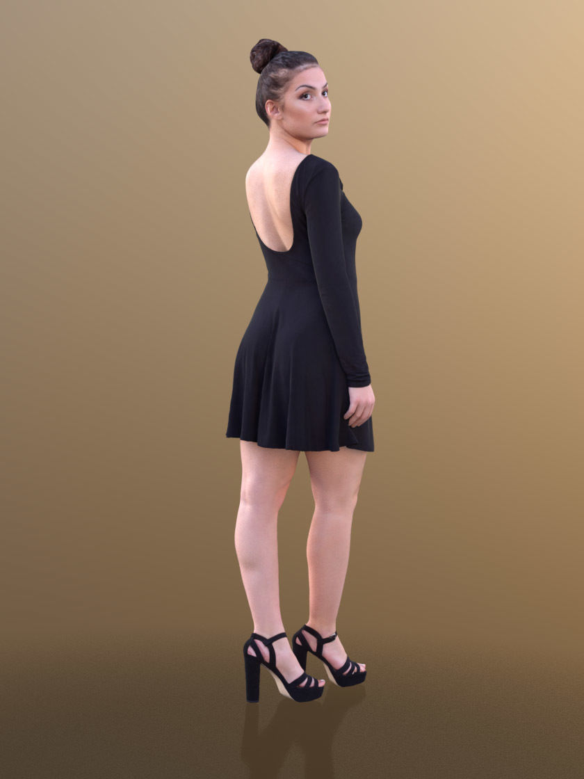 Sheona 10451 - Walking Elegant Girl Low-poly 3D model_1