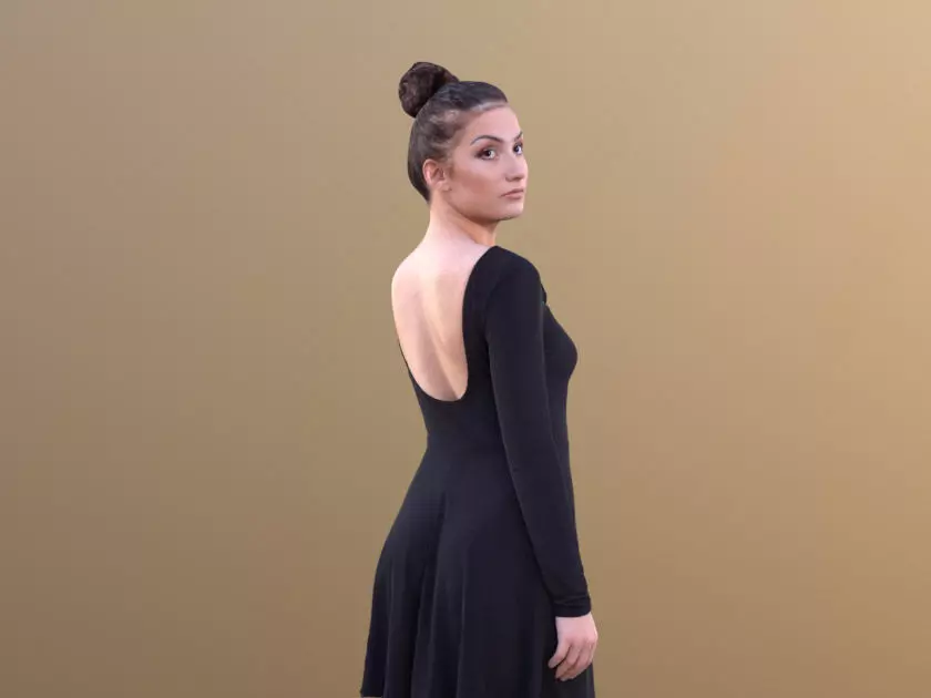 Sheona 10451 - Walking Elegant Girl Low-poly 3D model_0