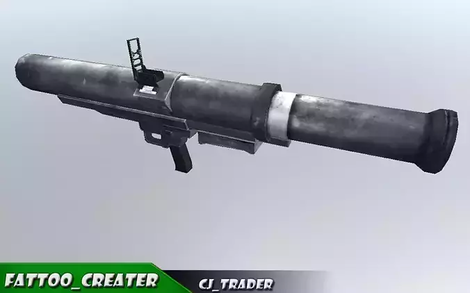 Rocket launcher military low poly 3d model Low-poly 3D model