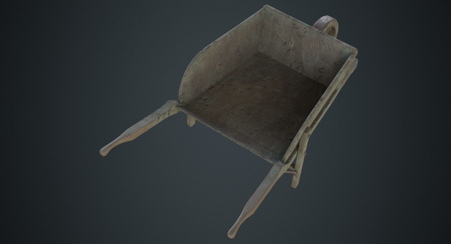 Wheelbarrow 4B Low-poly 3D model_2