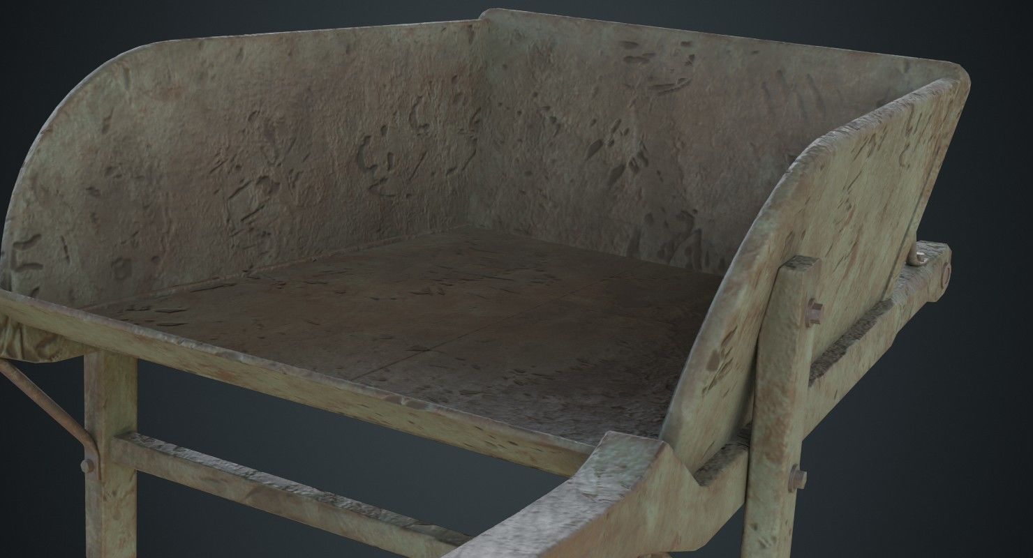 Wheelbarrow 4B Low-poly 3D model_5