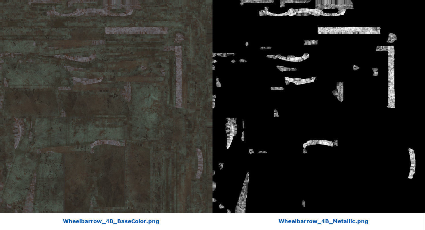 Wheelbarrow 4B Low-poly 3D model_9