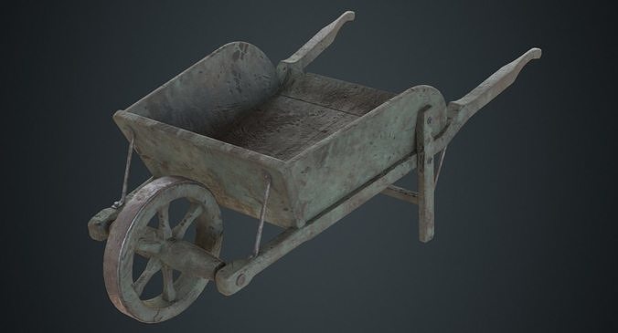 Wheelbarrow 4B Low-poly 3D model