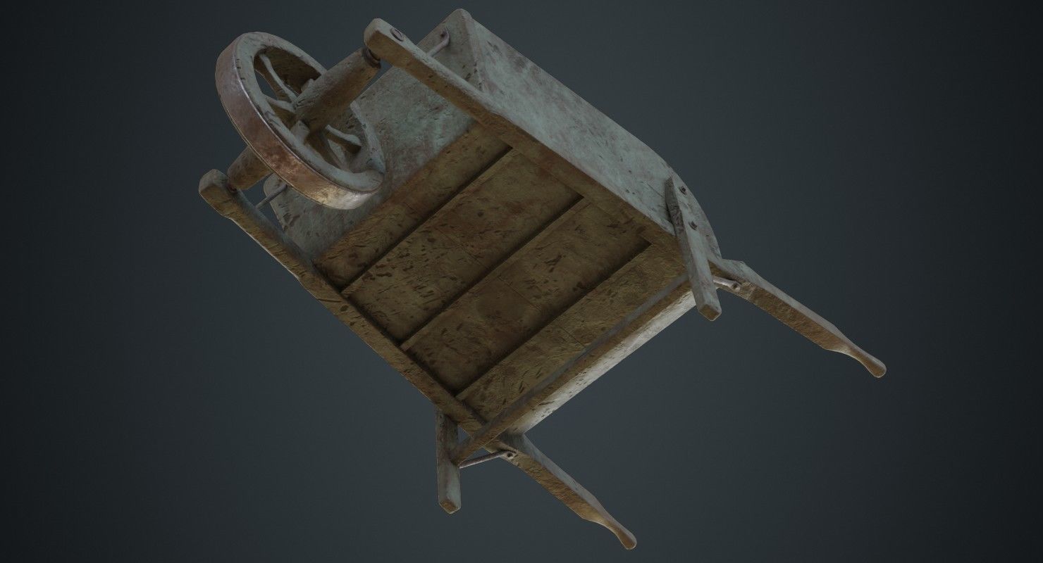 Wheelbarrow 4B Low-poly 3D model_4