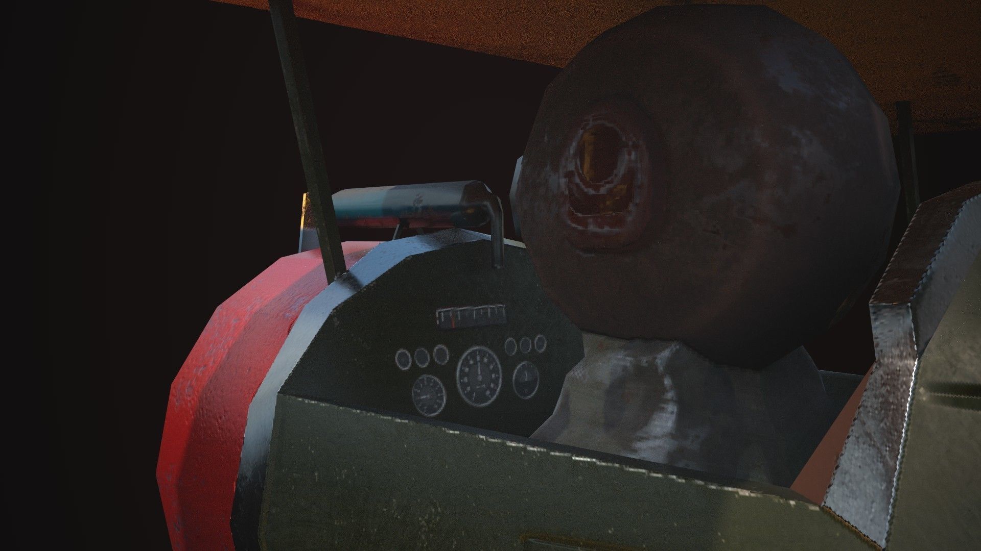 PBR Low poly  cartoon WW1 Biplane Low-poly 3D model_13