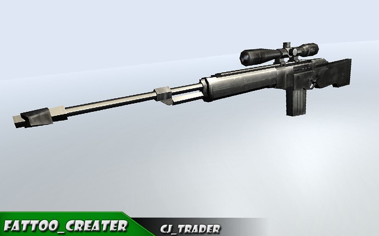 low poly sniper riffle 3d model Low-poly 3D model_3