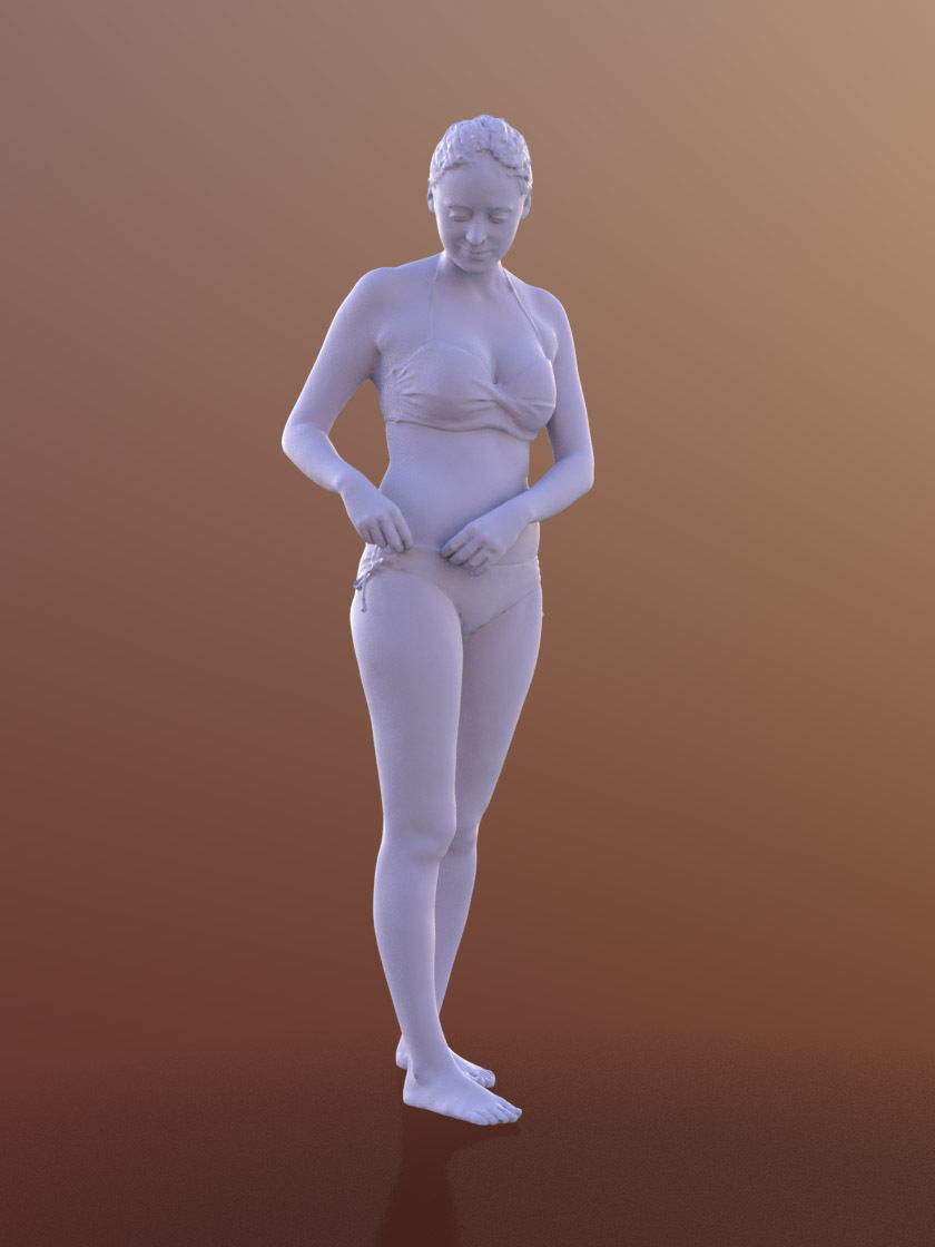 Elena 10454 - Standing Bikini Girl  Low-poly 3D model_4