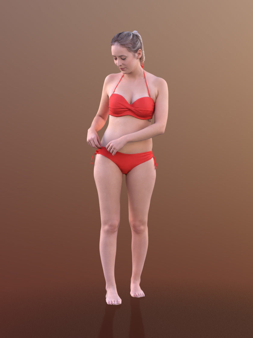 Elena 10454 - Standing Bikini Girl  Low-poly 3D model_1
