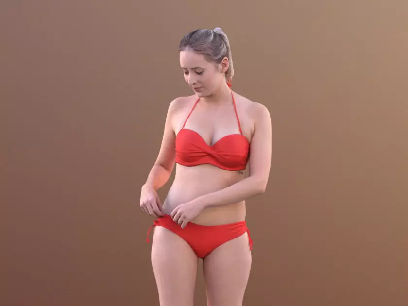 Elena 10454 - Standing Bikini Girl  Low-poly 3D model_0