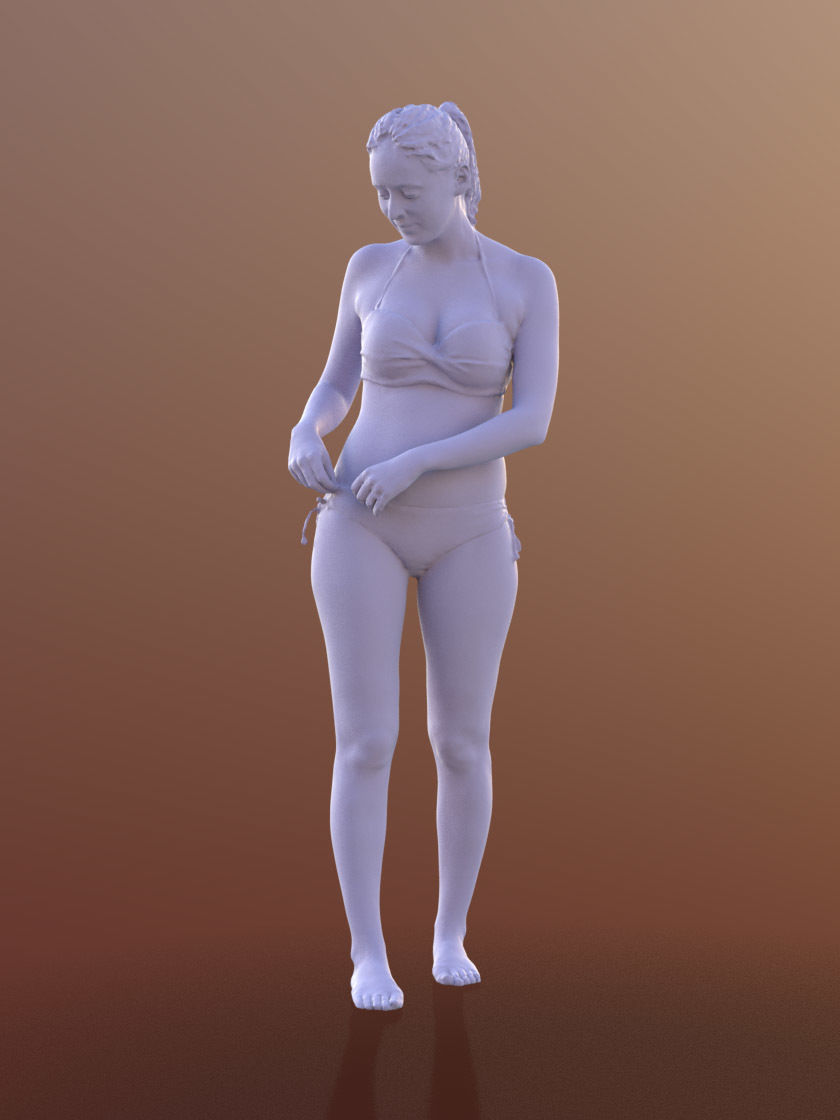 Elena 10454 - Standing Bikini Girl  Low-poly 3D model_3