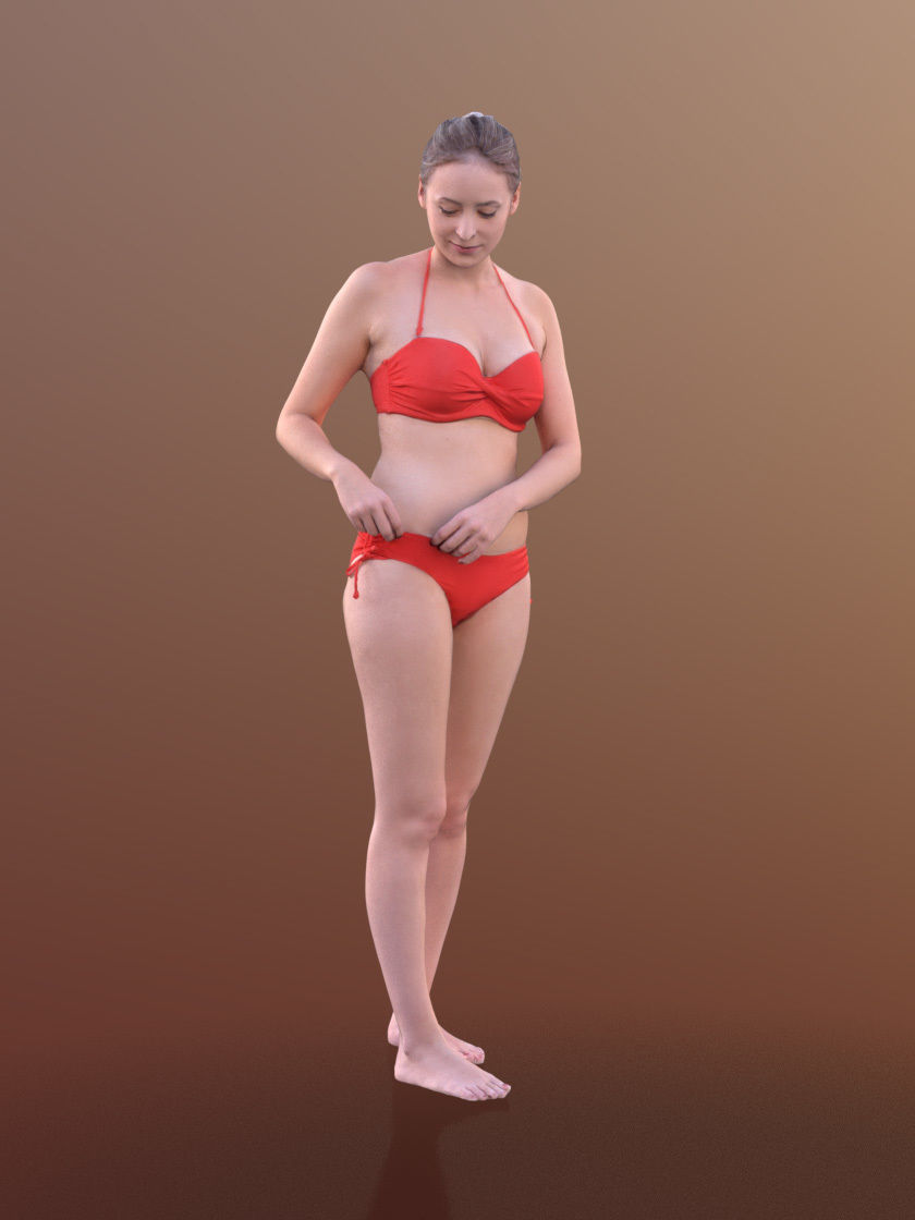 Elena 10454 - Standing Bikini Girl  Low-poly 3D model_2