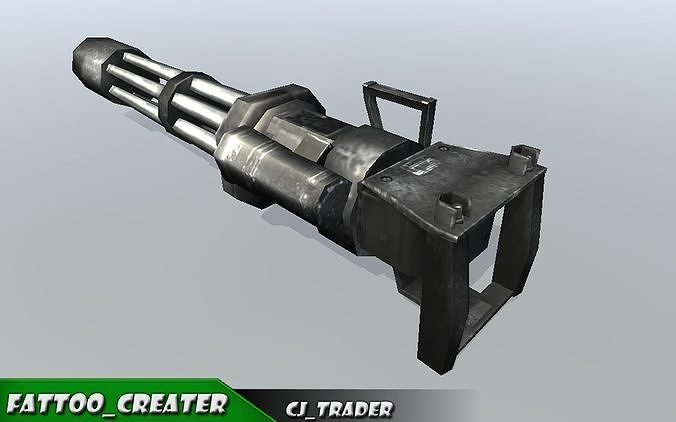 Vulcan Machine Gun Low-poly 3D model Low-poly 3D model