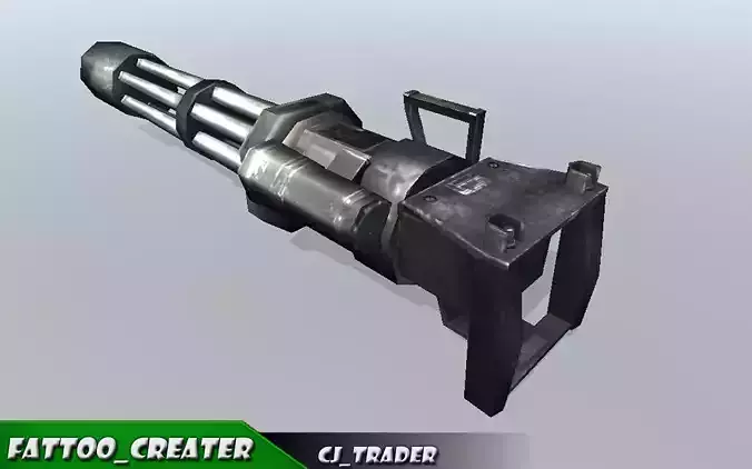 Vulcan Machine Gun Low-poly 3D model