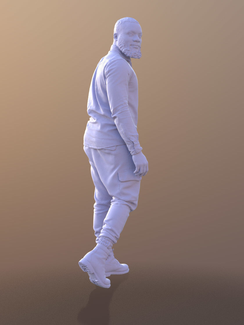 Gabriel 10630 - Walking Casual Man Low-poly 3D model_3