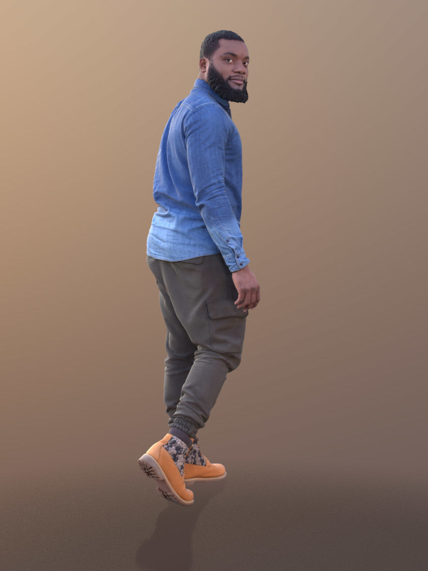 Gabriel 10630 - Walking Casual Man Low-poly 3D model_1