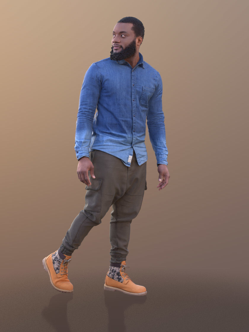 Gabriel 10630 - Walking Casual Man Low-poly 3D model_2