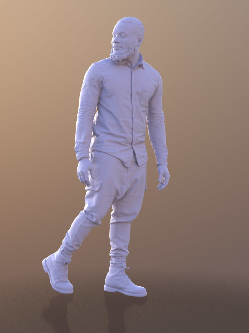 Gabriel 10630 - Walking Casual Man Low-poly 3D model_4