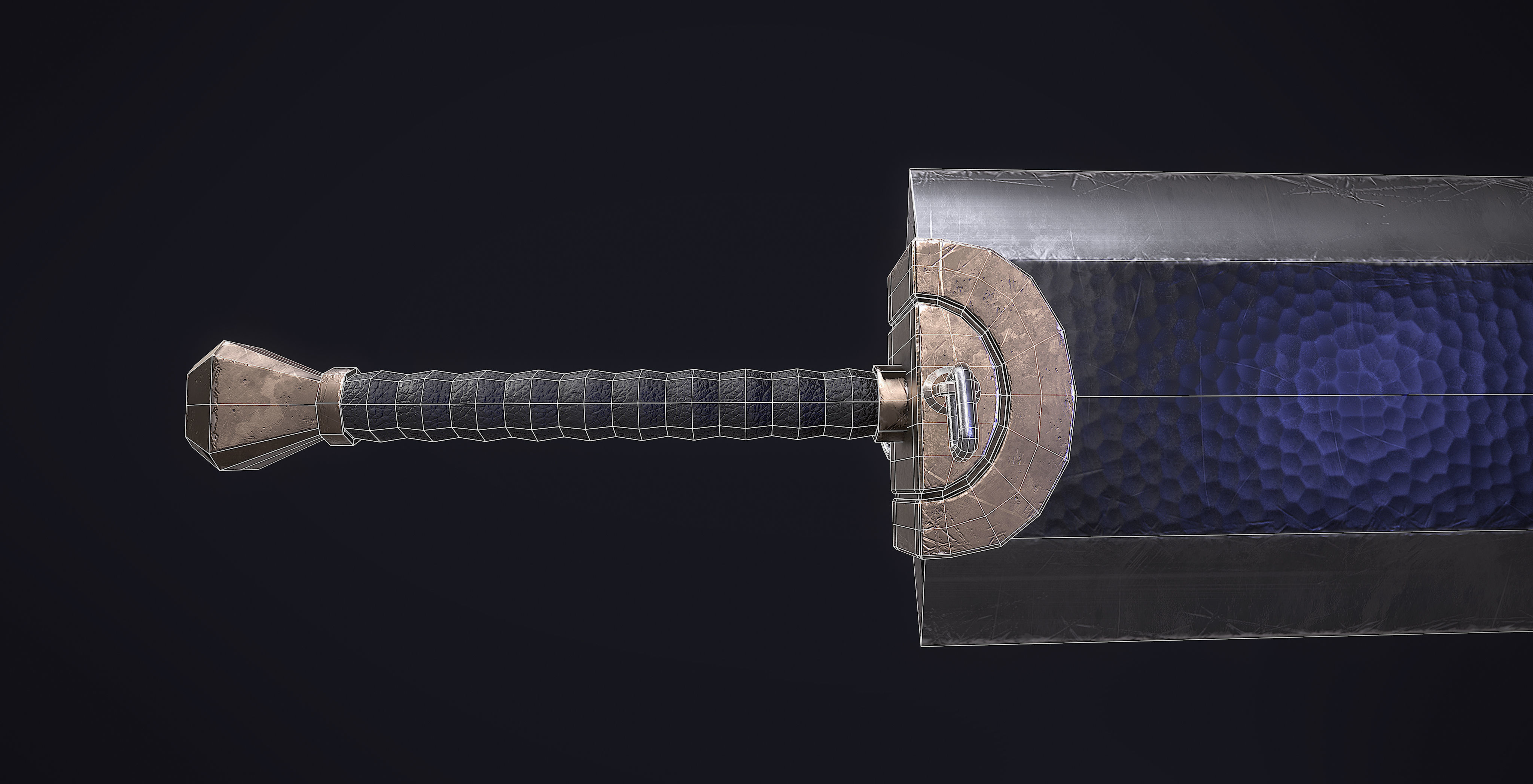 Realistic Great Sword DragonSlayer Berserk Low-poly 3D model_6