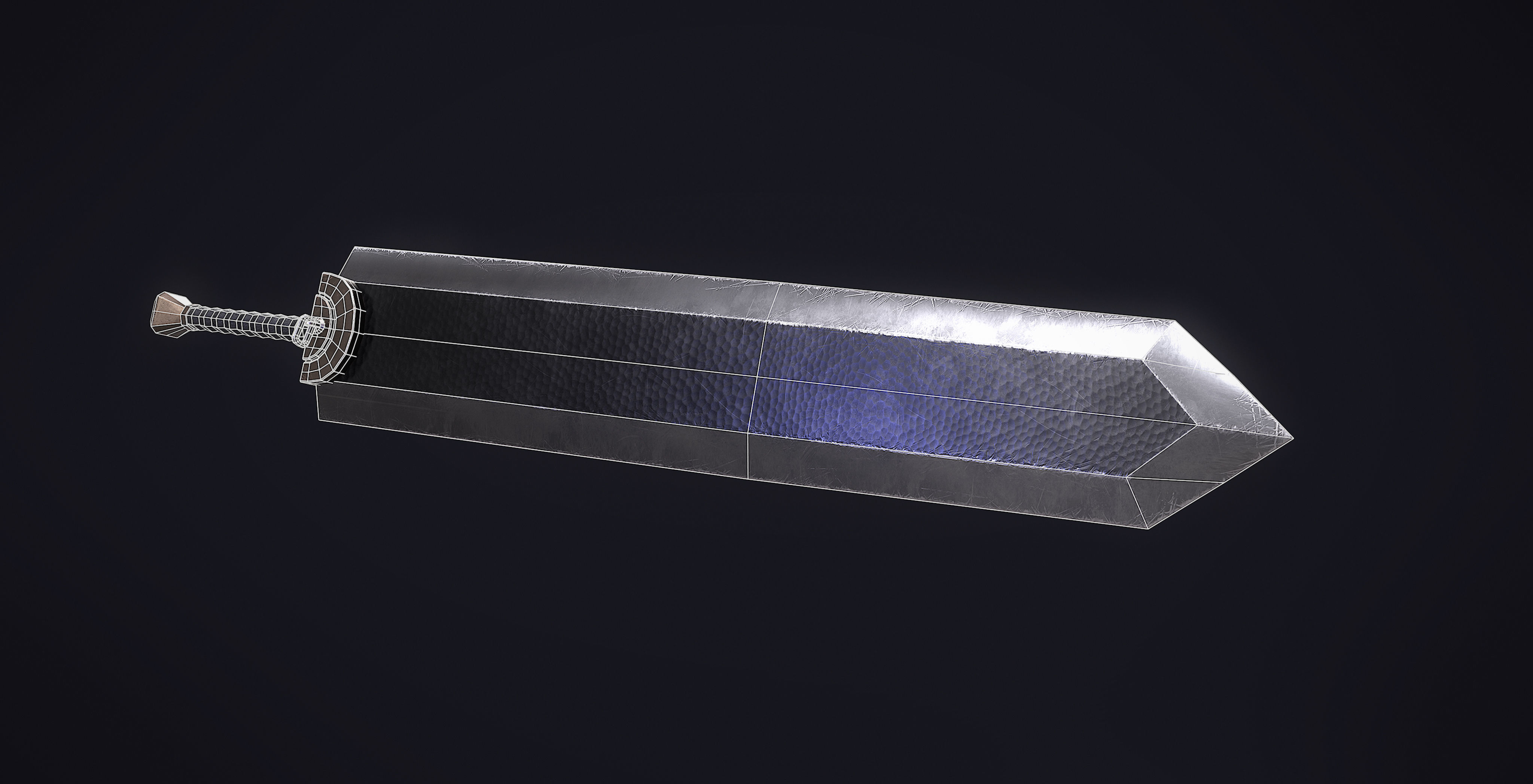 Realistic Great Sword DragonSlayer Berserk Low-poly 3D model_2