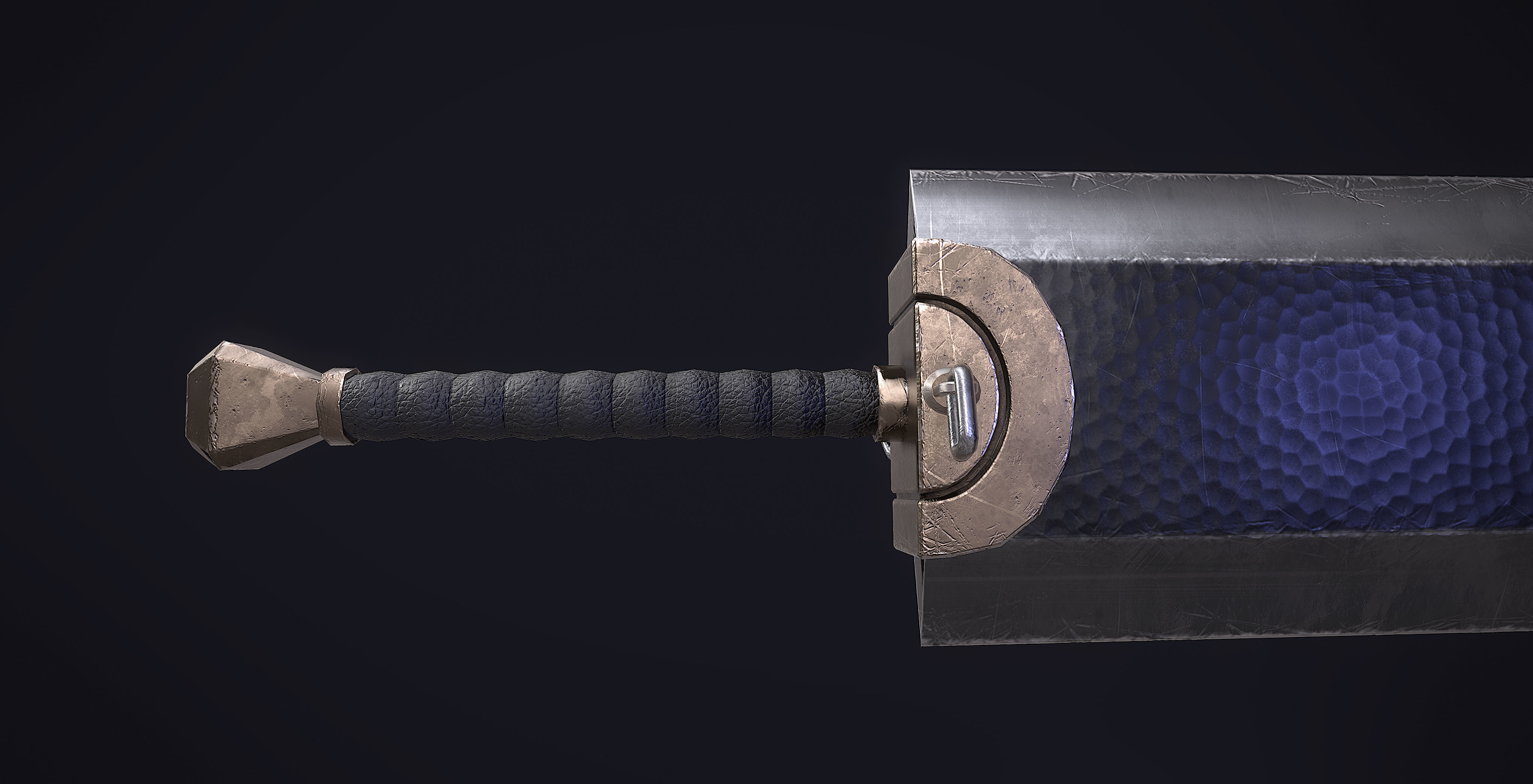 Realistic Great Sword DragonSlayer Berserk Low-poly 3D model_5