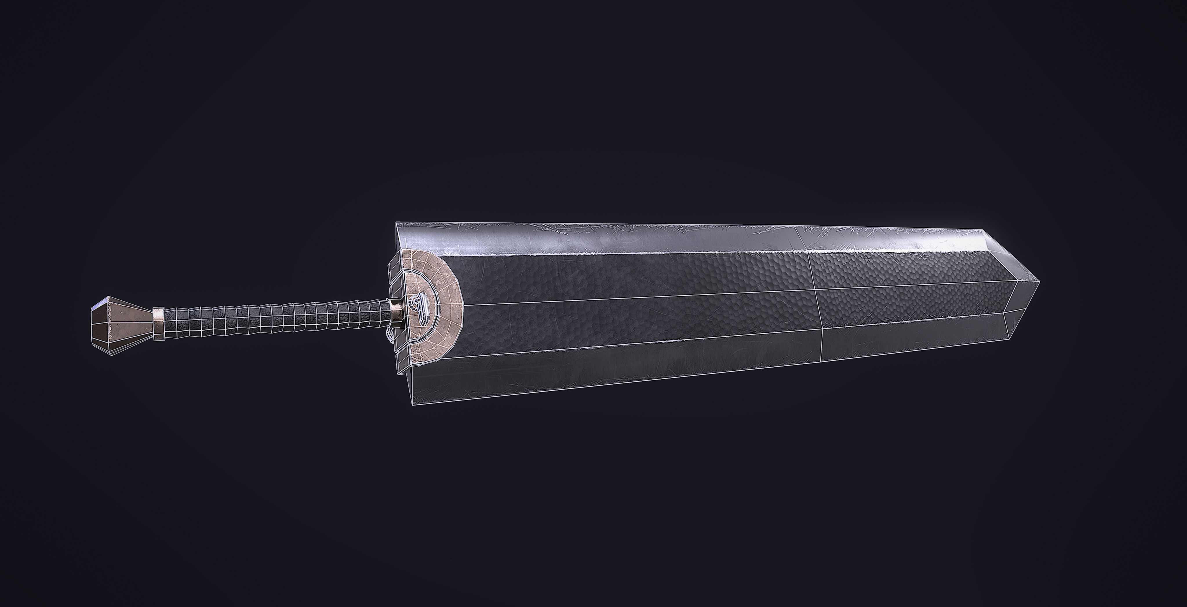 Realistic Great Sword DragonSlayer Berserk Low-poly 3D model_4
