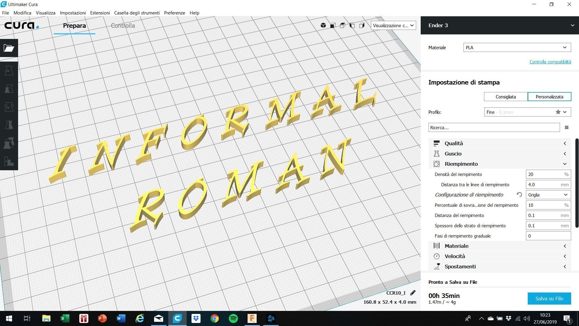 INFORMAL ROMAN font uppercase and lowercase 3D letters STL file 3D print model_4