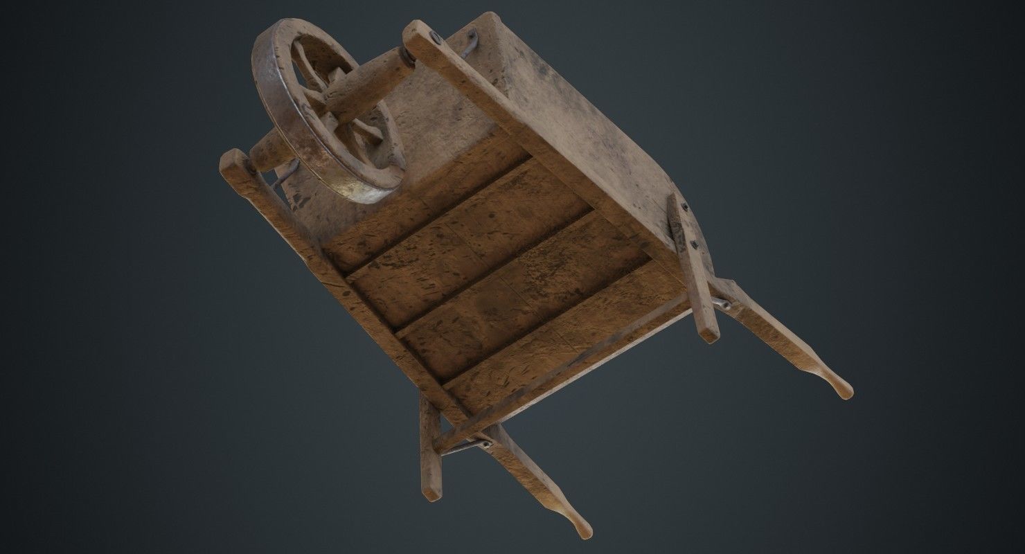 Wheelbarrow 4D Low-poly 3D model_4