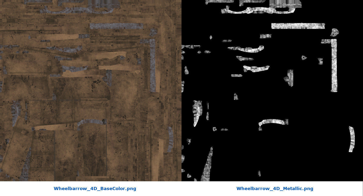 Wheelbarrow 4D Low-poly 3D model_9