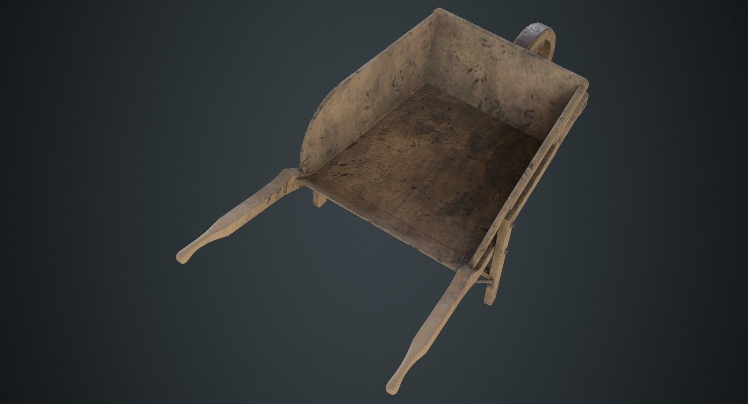Wheelbarrow 4D Low-poly 3D model_2
