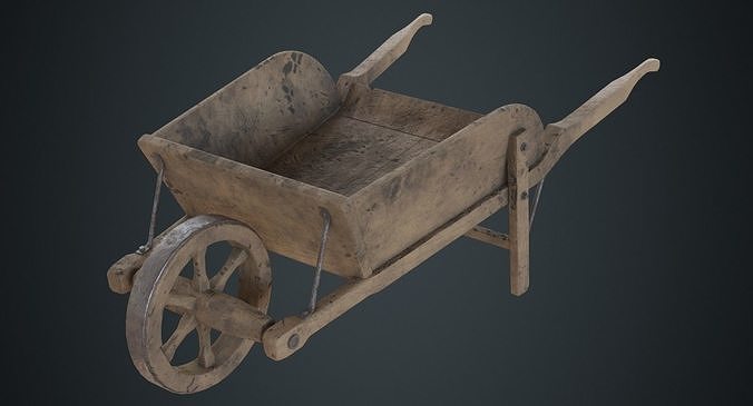 Wheelbarrow 4D Low-poly 3D model