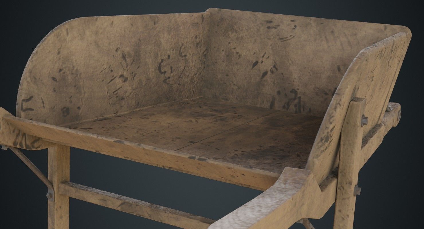 Wheelbarrow 4D Low-poly 3D model_5