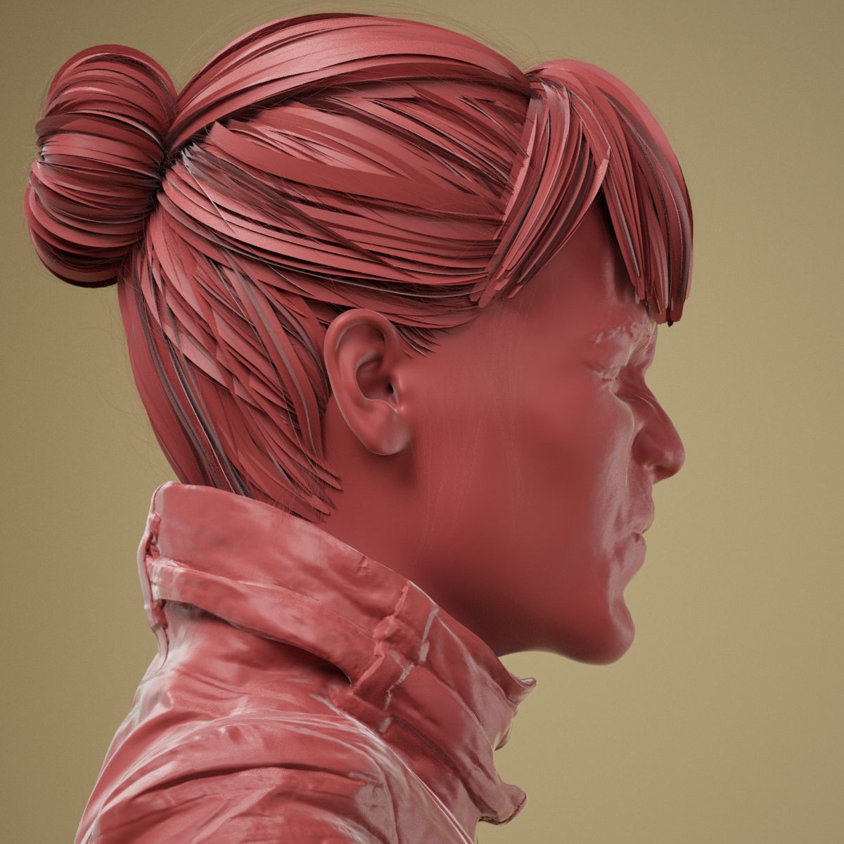 Facial Expression 0-08 Wrinkle Face 3D model_4