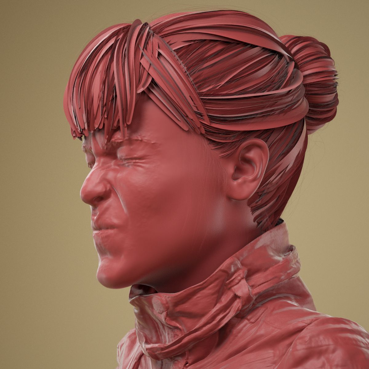 Facial Expression 0-08 Wrinkle Face 3D model_11