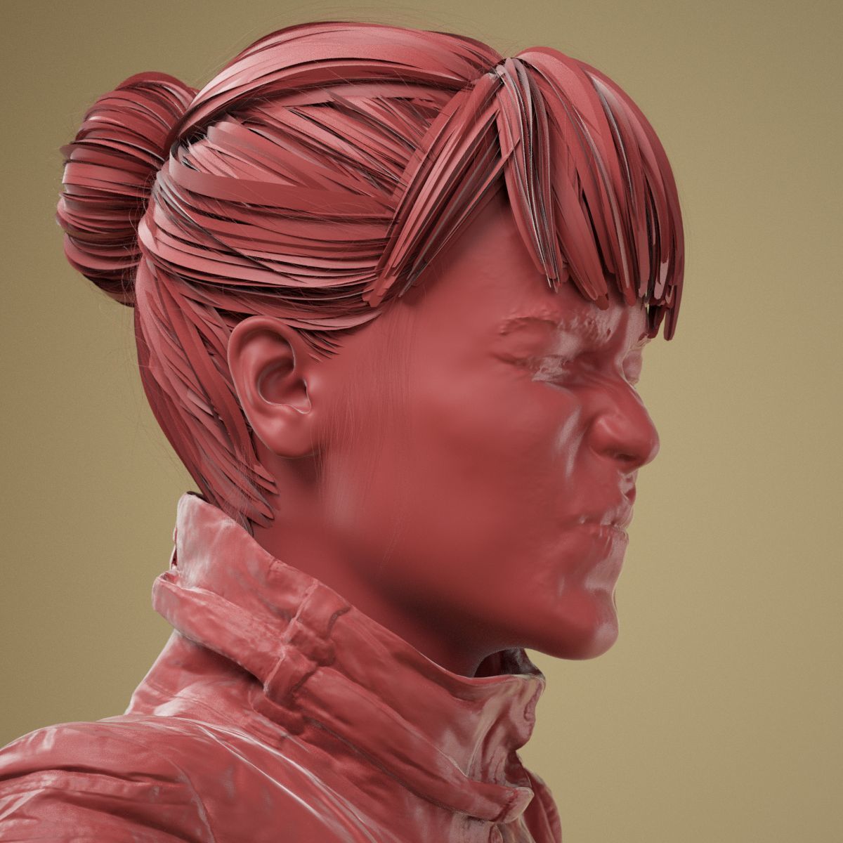 Facial Expression 0-08 Wrinkle Face 3D model_3