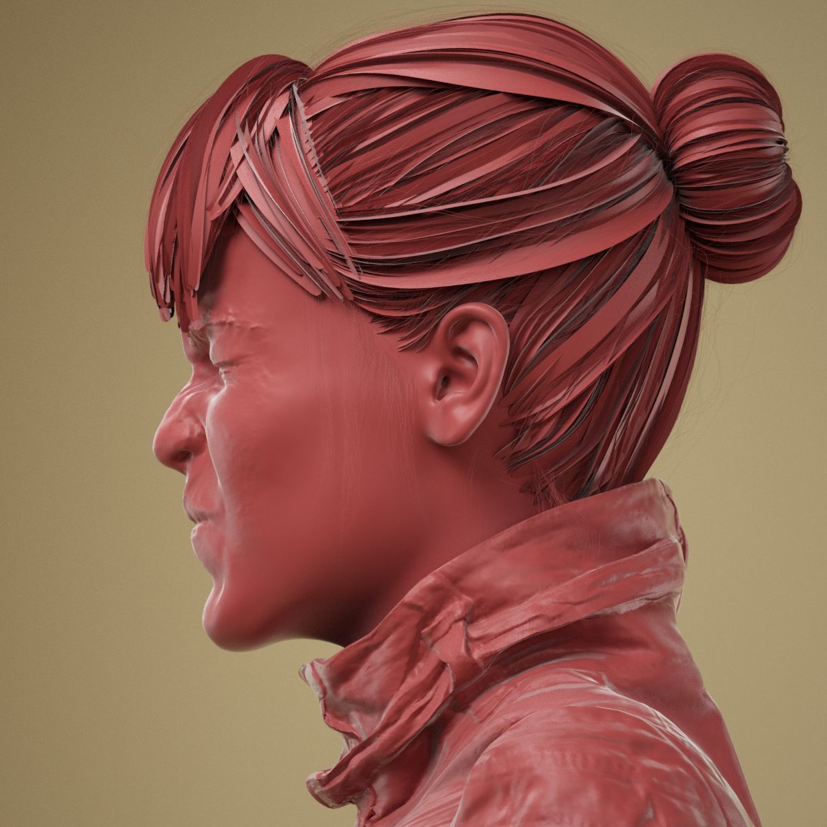 Facial Expression 0-08 Wrinkle Face 3D model_10