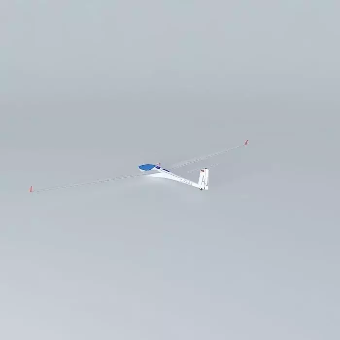 DG-800 glider flying in sky 3D model