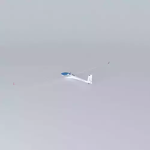 DG-800 glider flying in sky 3D model