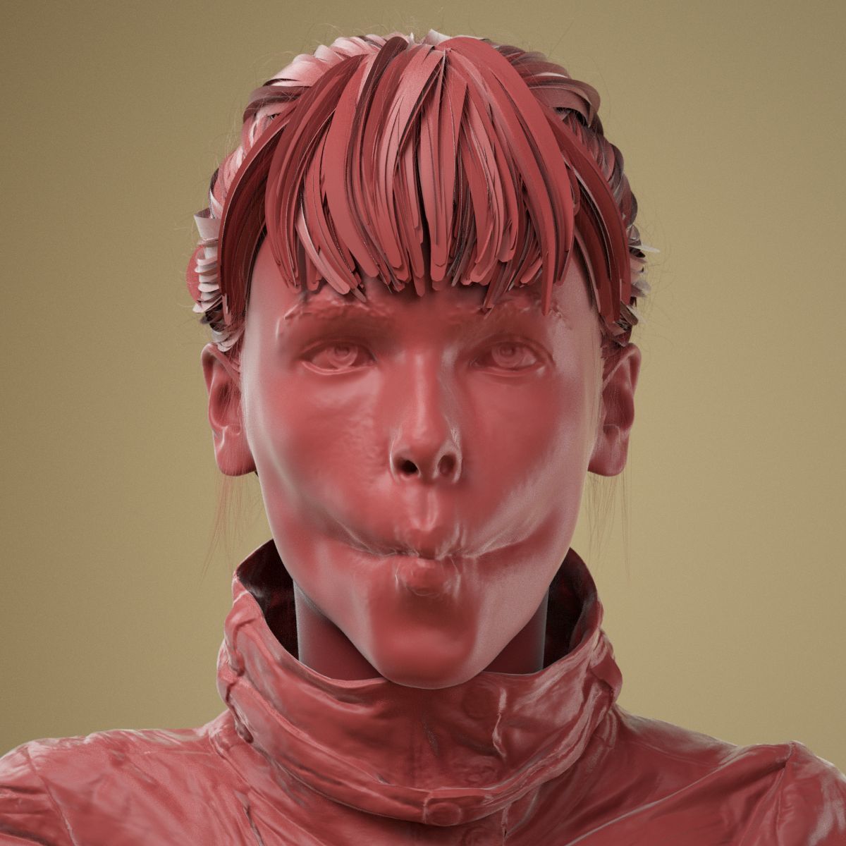 Facial Expression 0-19 Pucker Lips 3D model_1