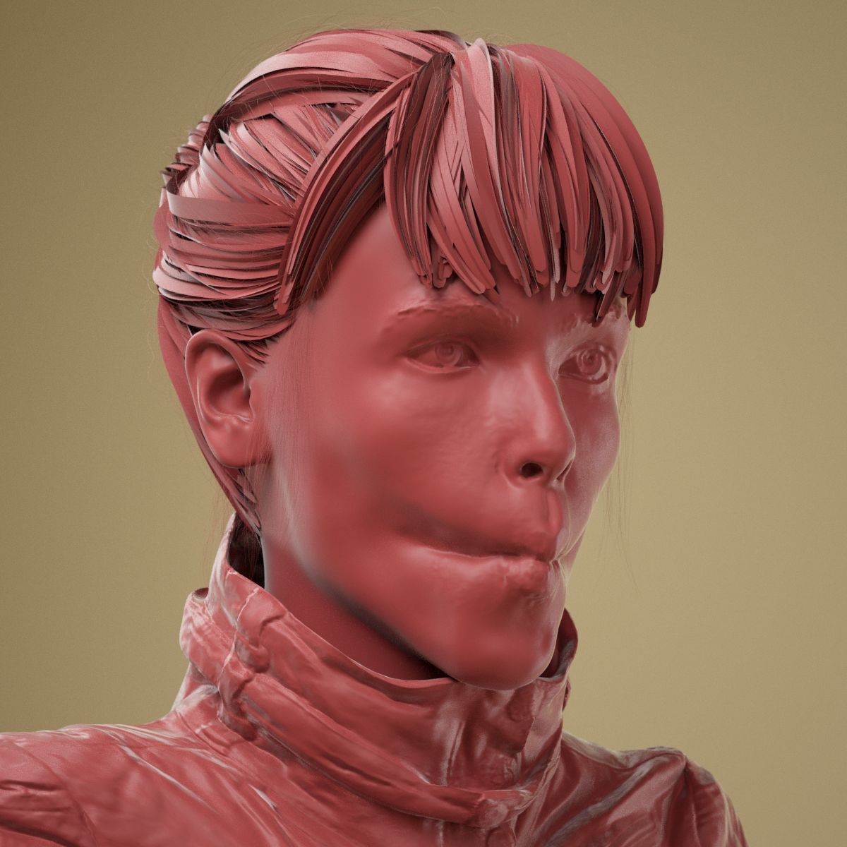 Facial Expression 0-19 Pucker Lips 3D model_2